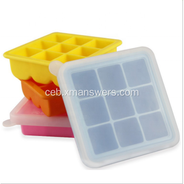 Pasadya nga silicone ice cube nga agup-op nga adunay mga tabon